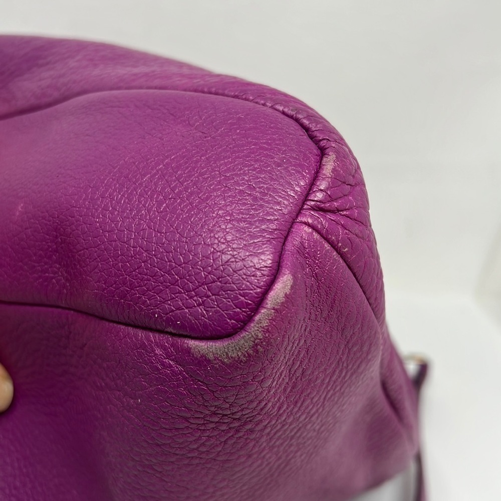 Marc by Marc Jacobs Purple Leather Long Tote Bag Double Handle Shoulder Strap - Picture 14 of 16